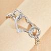 Punk  Elegant Hollow Love Bracelet Women  Men's Hip Hop Charm Jewelry Holiday Gift