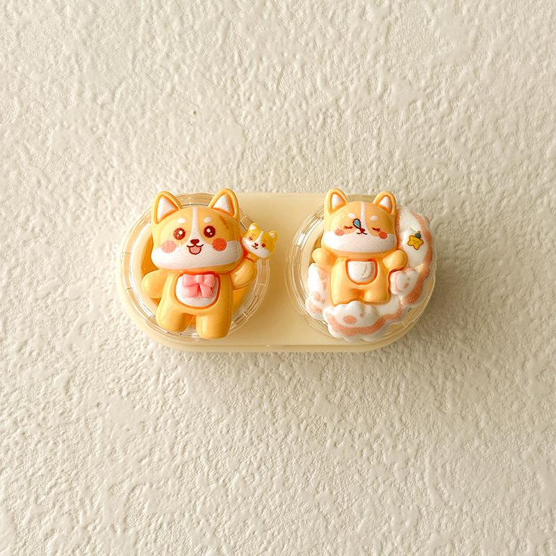 1pc Mini Contact Lens Case for Eyes Travel Kit Holder Cartoon Cute Cosmetic Contact Lenses Case Box Container Travel Accessaries