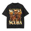 Scuba Tung Tung Sahur Stupid Dance Brainrot Meme Men T Shirts Washed Tees Short Sleeve O Neck T-Shirt Cotton Classic Clothing