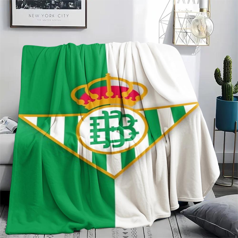 1Pc Real Betis Print Flannel Blanket, High quality Comfortable for All Seasons, Home Decor, Warmth and Comfort, Perfect for Christmas GiftS