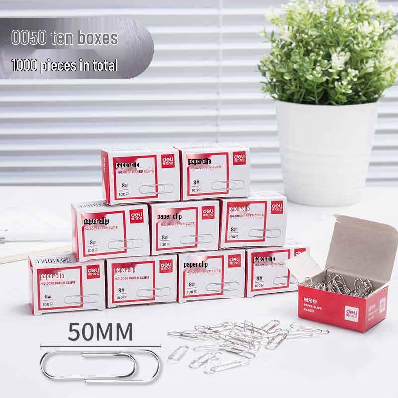 Deli Silver Metal Paper Clips