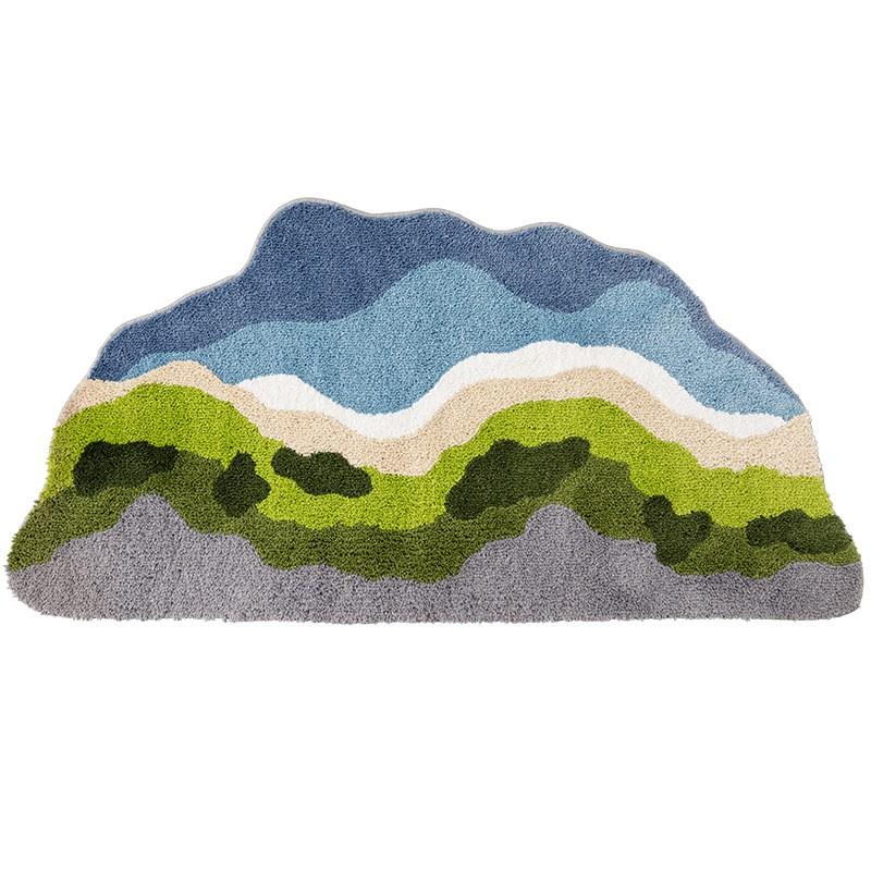 

VIKAMA Sea Waves Ins Style Blue Shaped Bedside Blanket Bedroom Living Room Bathroom Light Luxury Coffee Table Sofa Blanket 40X60CM(1.3X2FT