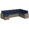 VidaXL Garden Lounge Set 8 Pcs with Grey Cushions Wicker 3325437
