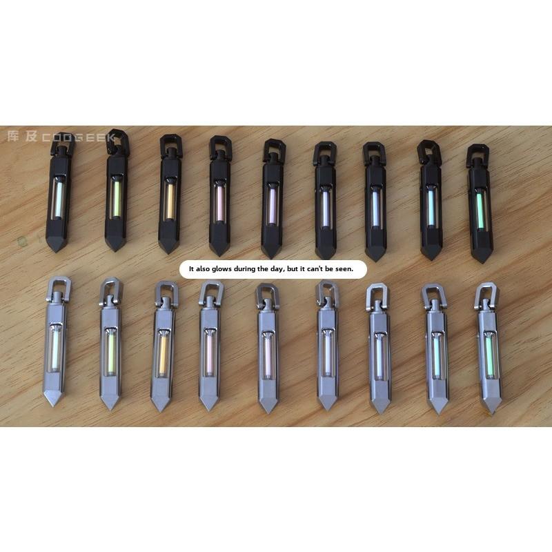 Titanium Tritium Trachea Keychain Self-luminous 25-year Necklace Pendant Removable Nuclear Reactor Tip Design