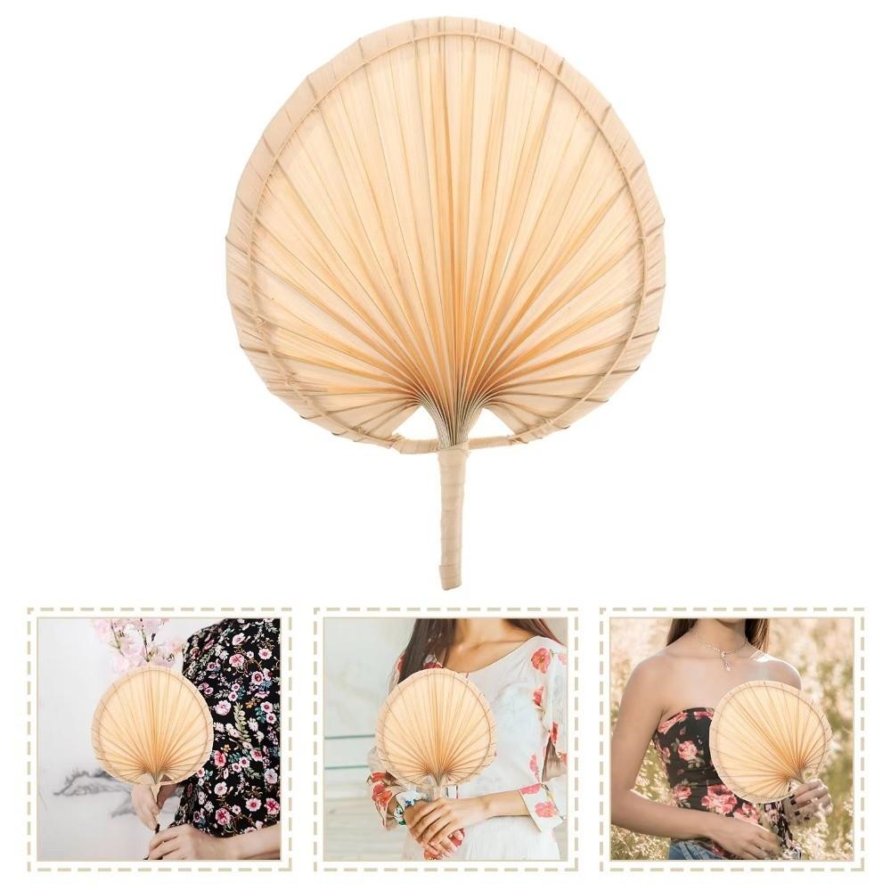 Portable Hand-woven Palm-Leaf Fan Lightweight Summer Cooling Fan  Wedding Decoration