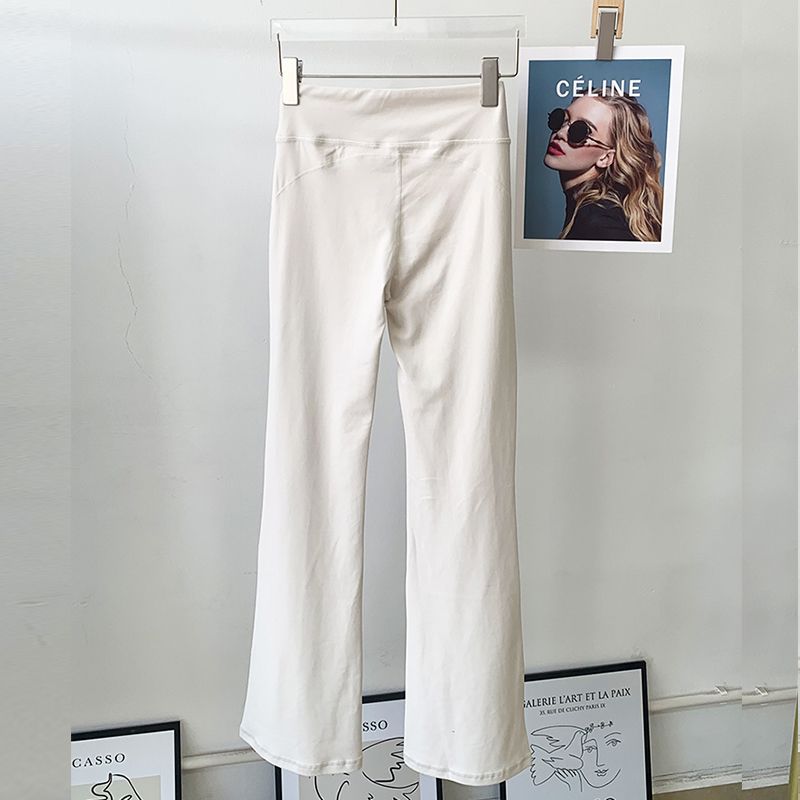 Lu Same Style Yoga Pants Female 2025 New Arrival High Waist Hip Lift No Embarrassment Line Loose Pants Bootcut Trousers Sports Pants