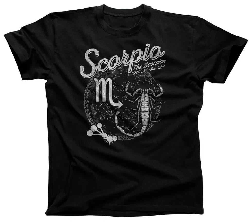 Zodiac Star Sign Constellation Scorpio Birthday Gifts TShirt 100 Cotton ONeck Summer Short Sleeve Casual Mens Tshirt
