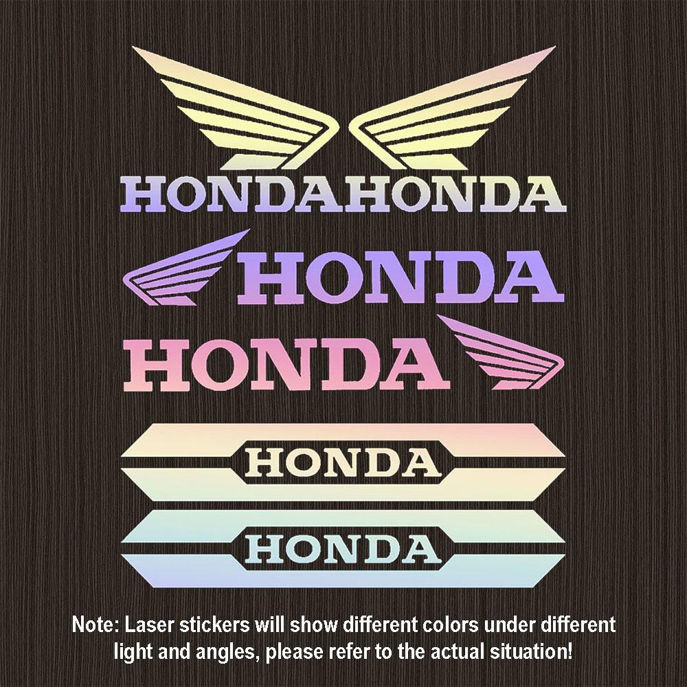 WRS2 Motorcycle Stickers for HONDA Car Logo Reflective Laser Stickers Racing Helmet Decals Tail Box Shock Absorber Decoration