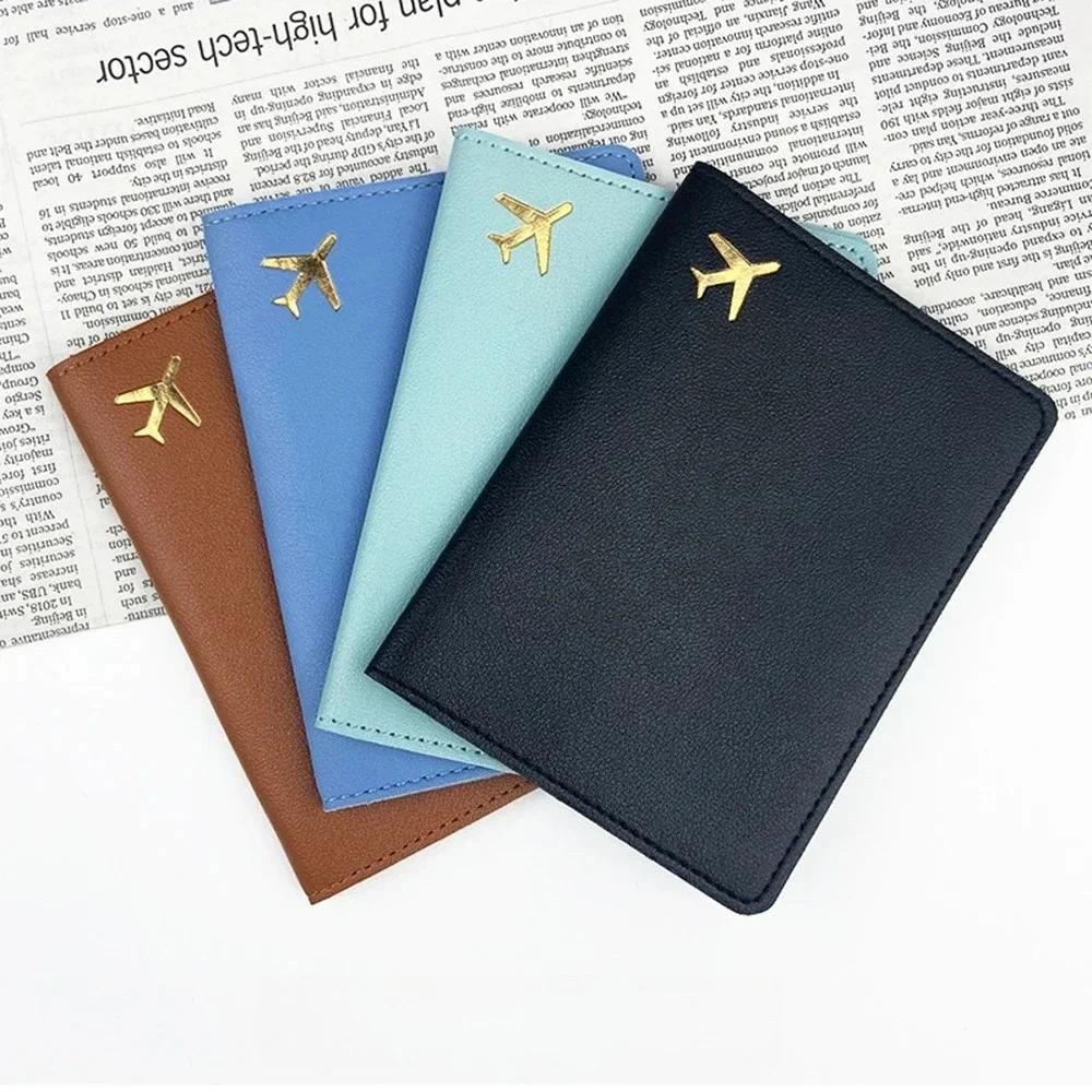 

Men Women Unisex Passport Holder Gold Airplane Travel Accessory Cover Lightweight Waterproof Rfid Blocking Slim Card Holder