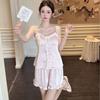 Ice silk pajamas female summer girl pure desire suspender shorts loungewear set pajamas female pink sexy pure desire