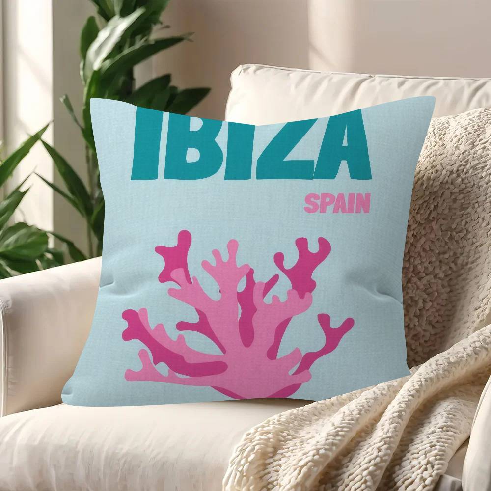 Miami Beach Ibiza Capri Bondi Mykonos Pillow Gifts Home Office Furnishings Bedroom Sofa Car Cushion Cover Case 45X45Cm