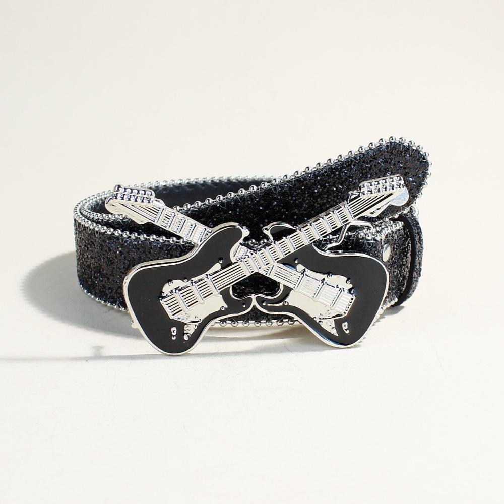 

Преувеличенный Харадзюку Миллениум Spice Girls Уличная гитара Яби Панк Женский Блестящий ремень Женский 110cm Length