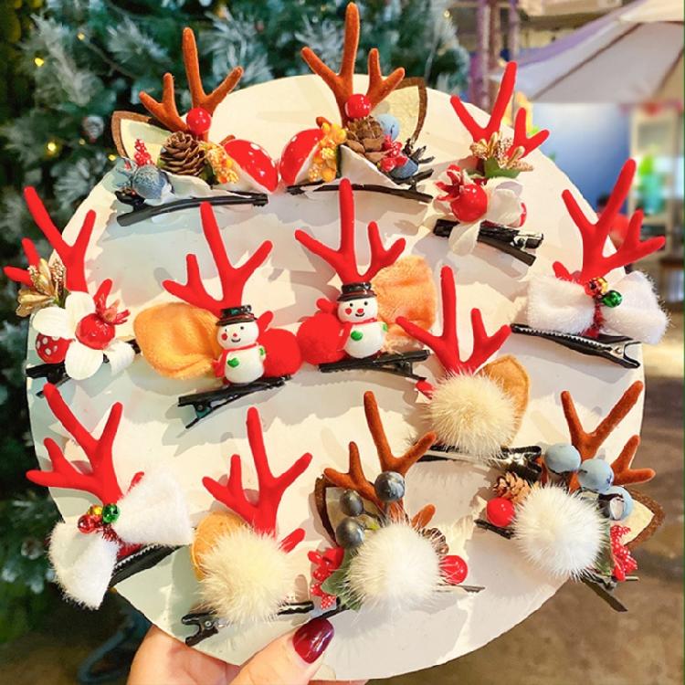 Christmas Hair Clips Antler Hair Pins Hair Accessories for Girls Toddlers Teens
