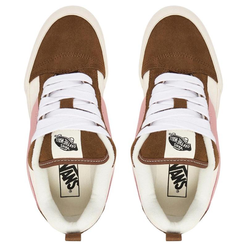 Vans Knu Skool Comfort Versatile American Retro Chunky Low Top Skate Shoes For Women Beige Brown VN000D6Z3N11