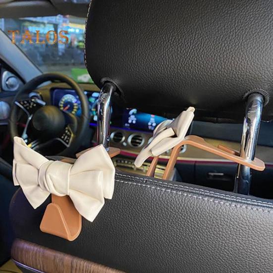 Crochets de voiture en forme de nœud mignon pour dossier de siège de voiture, crochet robuste pour sac à main, accessoires de voiture peu encombrants
