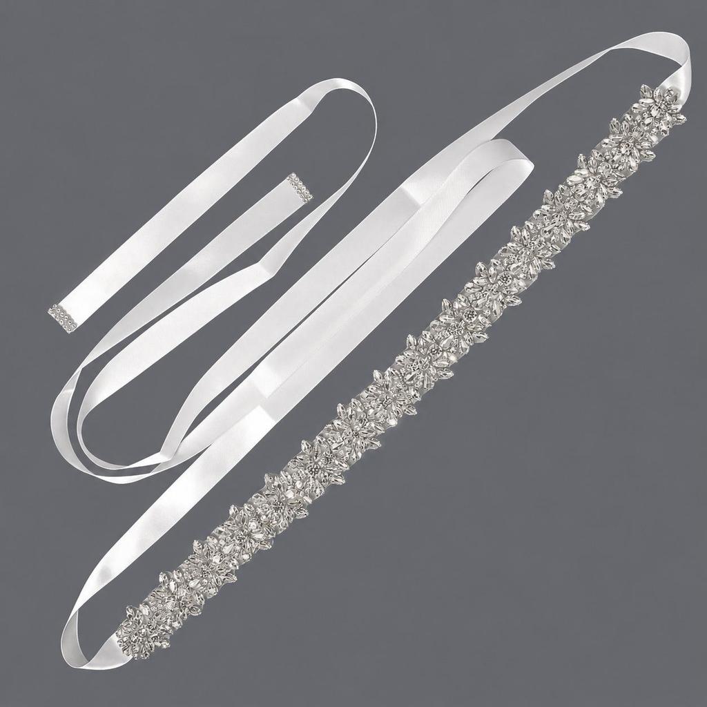 Elegant Silver Rhinestone Wedding Belt – Versatile High-End Dress Accessory for Fashion Shows and Performances