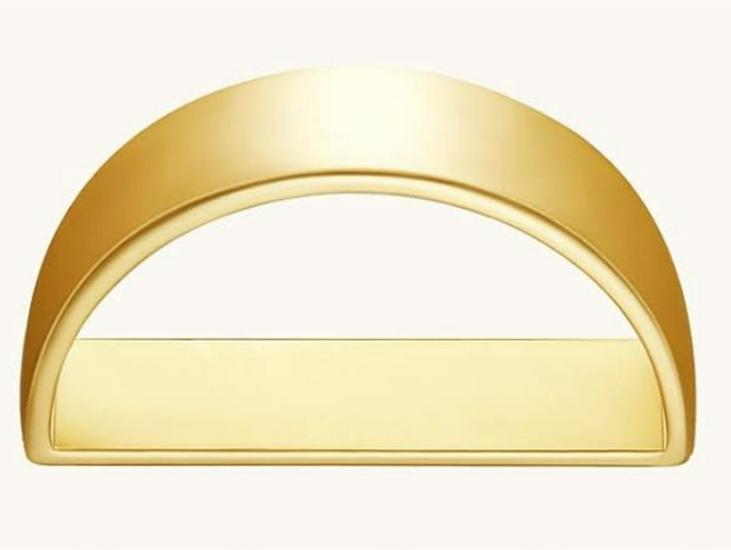 Polished Gold Zinc Alloy D-Shaped Napkin Ring
