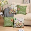 Spring and Summer Flower and Bird Print Pillowcase Modern Simple Living Room Decorative Sofa Cushion Cover Bedroom Pillow