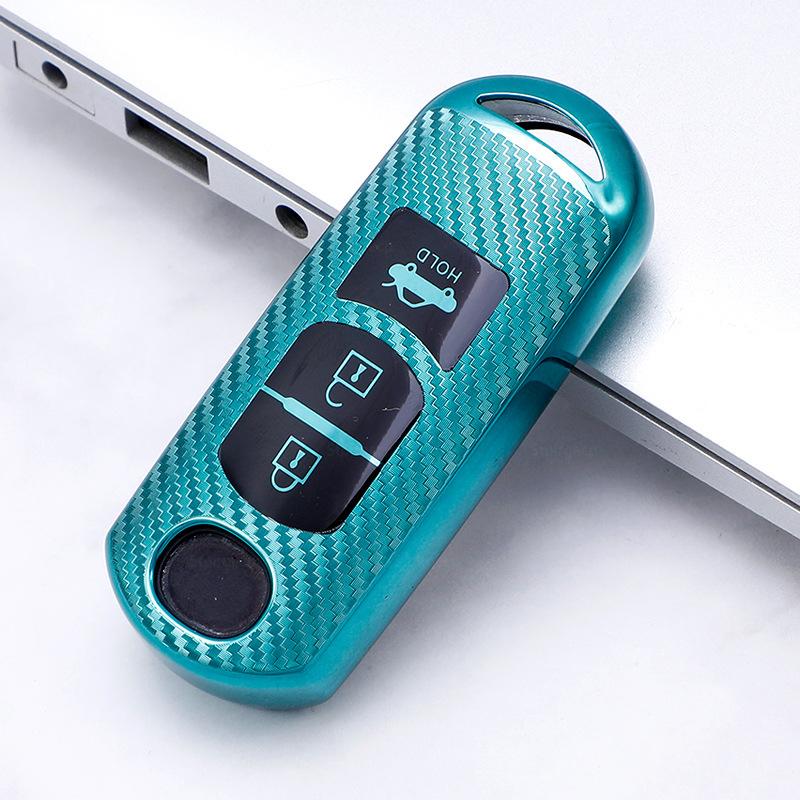 Husă pentru chei de mașină cu model de carbon TPU pentru Mazda 2 3 6 Atenza Axela Demio CX-5 CX5 CX-3 CX7 CX-9 2015-Accesorii