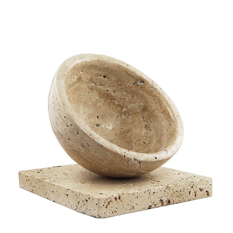 Handcrafted Wabi Sabi Yellow Tray, Geometric High-Footed Multi-Functional Server for Fruit,Natural Crackle Textured Centerpiece