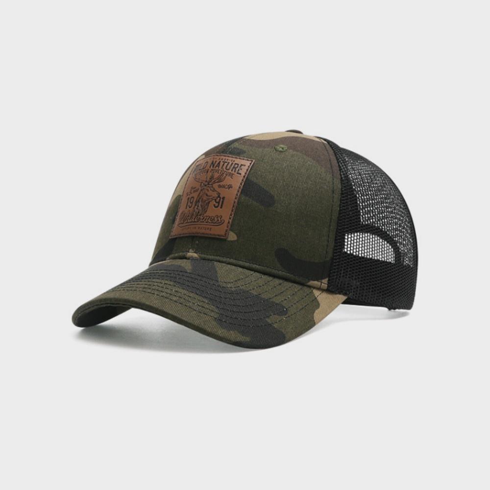Summer Animal Elk Baseball Cap Women Men Patch Snapback Mesh Hat Casual Breathable Unisex Street Hip-hop Sunscreen Trucker Cap
