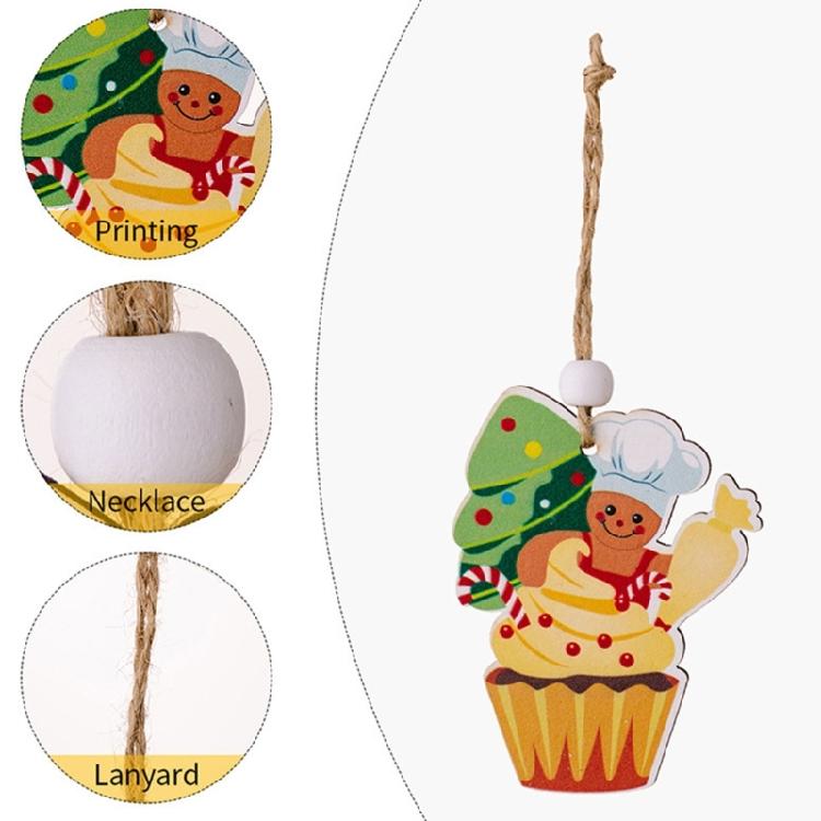 Artistic Wood Gingerbreads Man Ornament Delicate Wood Gingerbreads Man Hanging Ornament Charm For Family Holiday Fun