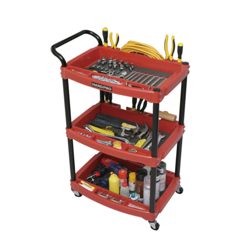 Iris Ohyama Tool Wagon Hard with Handle Red HDW-3H