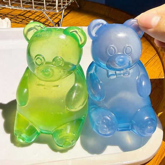 Klarer Bär Quetschspielzeug Angst Stressabbau Bärenform Stress Zuckerball Sensorisches Spielzeug Weich Dehnbar Dekompression Fidget Spielzeug