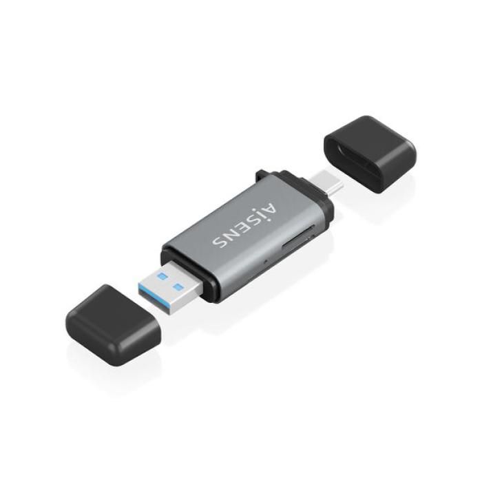 AISENS ASCR-2AC11-GR lecteur de carte mémoire USB 3.2 Gen 1 (3.1 Gen 1) Type-A/Type-C Gris