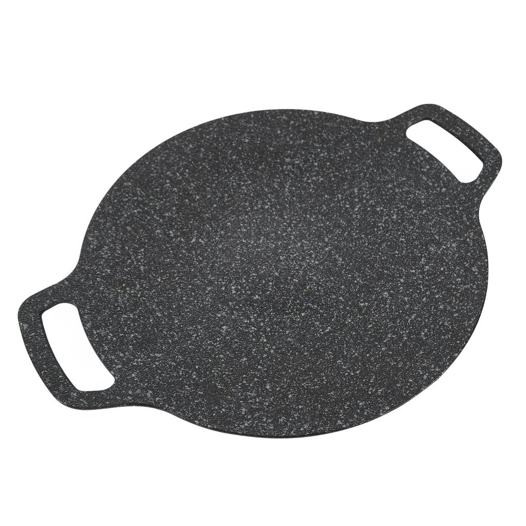 Korean Style Round Grill Pan Aluminum Nonstick Medical Stone Coating Grill Pan for Home Meats Seafood 38cm 15in