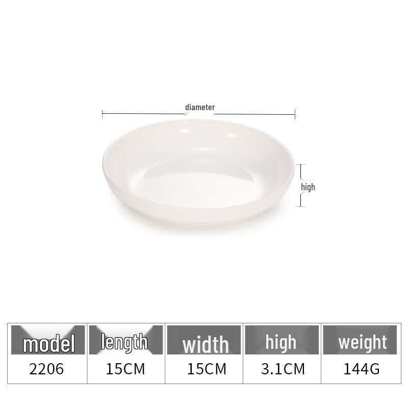 ChefZhou A5 Thickened White Melamine Dinner Plate