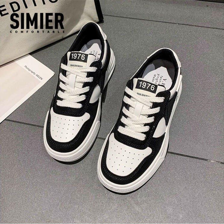

Color Block Casual Board Shoes Women s Autumn Winter New Preppy Style Thick Sole Breathable Lace Up Sneakers 40