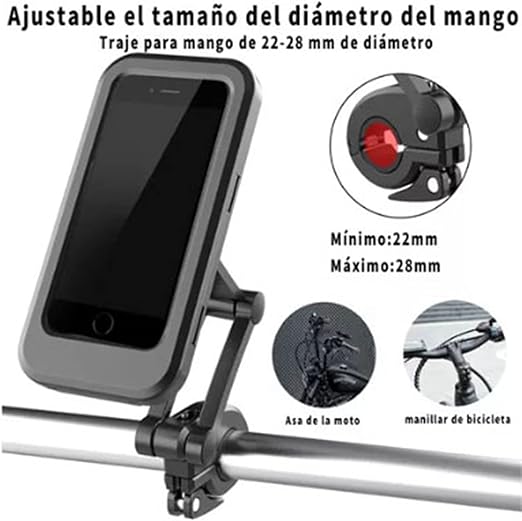 Universal Magnetic Waterproof Bike Phone Mount for Road Bike Ebike & Stroller 360 Rotation Adjustable Height Holder