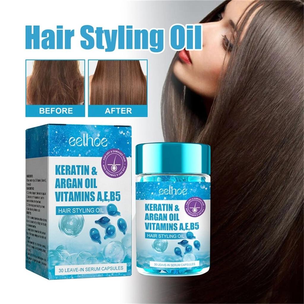 Eelhoe Hair Oil Capsules Split Ends Repair 30 Capsules Blue Deep Nourishment Leave-In Treatment