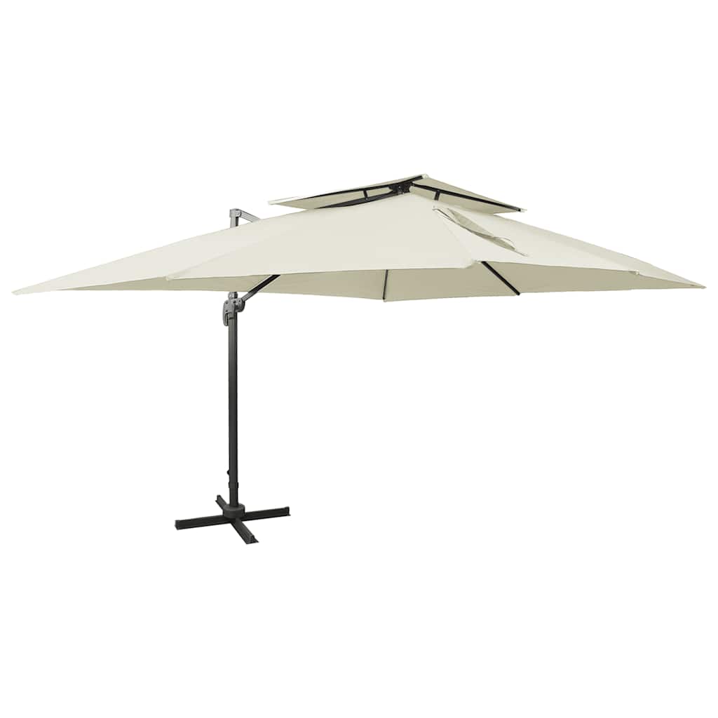Double Top Cantilever Parasol In Sand 400 X 300 Cm