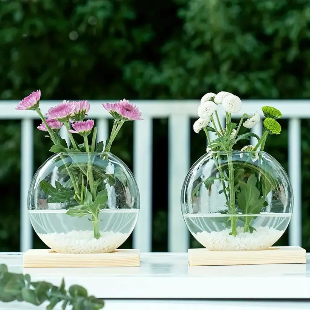 Elegant Round Glass Planters Transparent Glass Plants Glass Vase Weddings