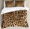 Brown Leopard Cheetah Printed Duvet Cover for Kids Teen Boys Girls Man Women Bedroom Decor Africa Wild Animal Theme Bedding Set