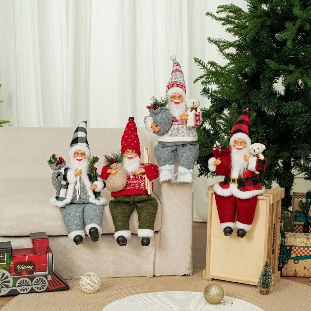 12 Inch Sitting Santa Claus Statue Home Ornaments Christmas Decorations Gift For Friends