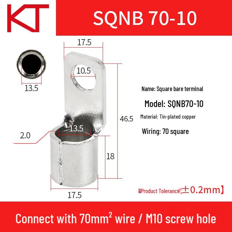 Kaitong SQNB Copper Lug Terminal - Multiple Sizes Available