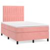 Box Spring Bed with Mattress Pink 120 x 190 cm Velvet