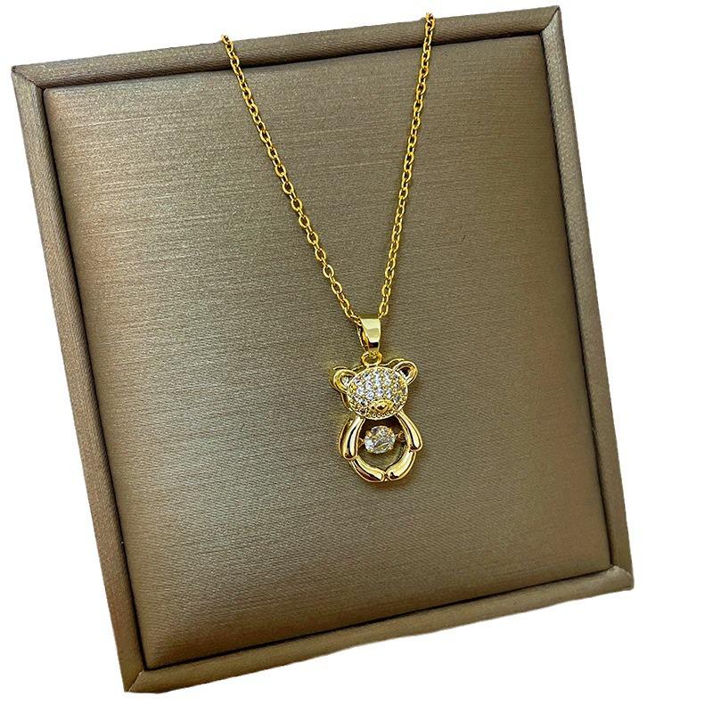 18K Vergoldete Kupfer Schlüsselbeinkette mit Abakus Kürbis Schwan Design.