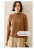 Women's Cashmere Half-High Collar Loose Knit Sweater - Autumn Winter Long Sleeve Pullover
