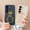 Для infinix Hot 50 Pro Plus Чохол Пара Літери A-Z Покращений Захист Камери М'яка Рідка Силіконова Задня Кришка Для Hot50 4G 5G