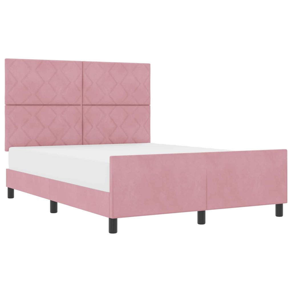 Boxspring Bed with Headboard Pink 140 x 190 cm Velvet
