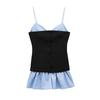 2025 Spring Women's European & American Style Poplin Patchwork Short Dress