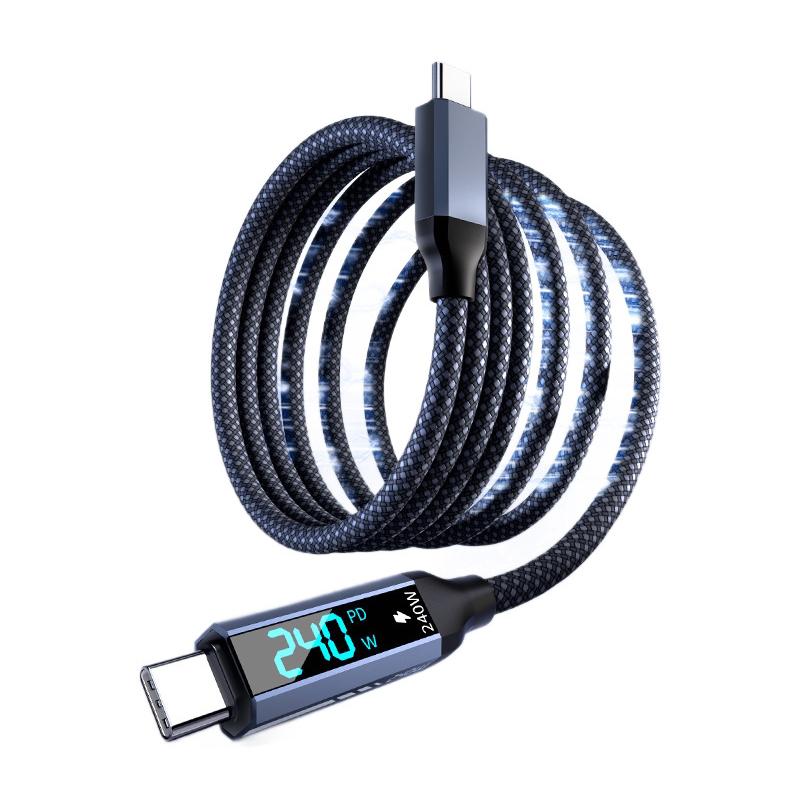240W Cable Digital Display USB C Cable 8K HD Video Screen Cast 40Gbps High Speed Data Transfer Braided Cord For Laptop Phone