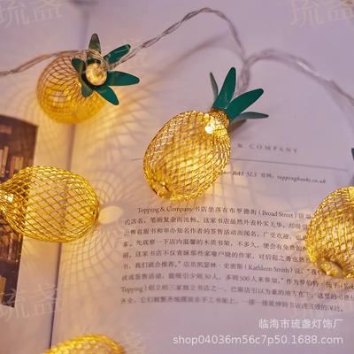 Metal Room Garden Party Wedding Lights Outdoor Battery Operated Christmas Decorative Fairy Led Pineapple String