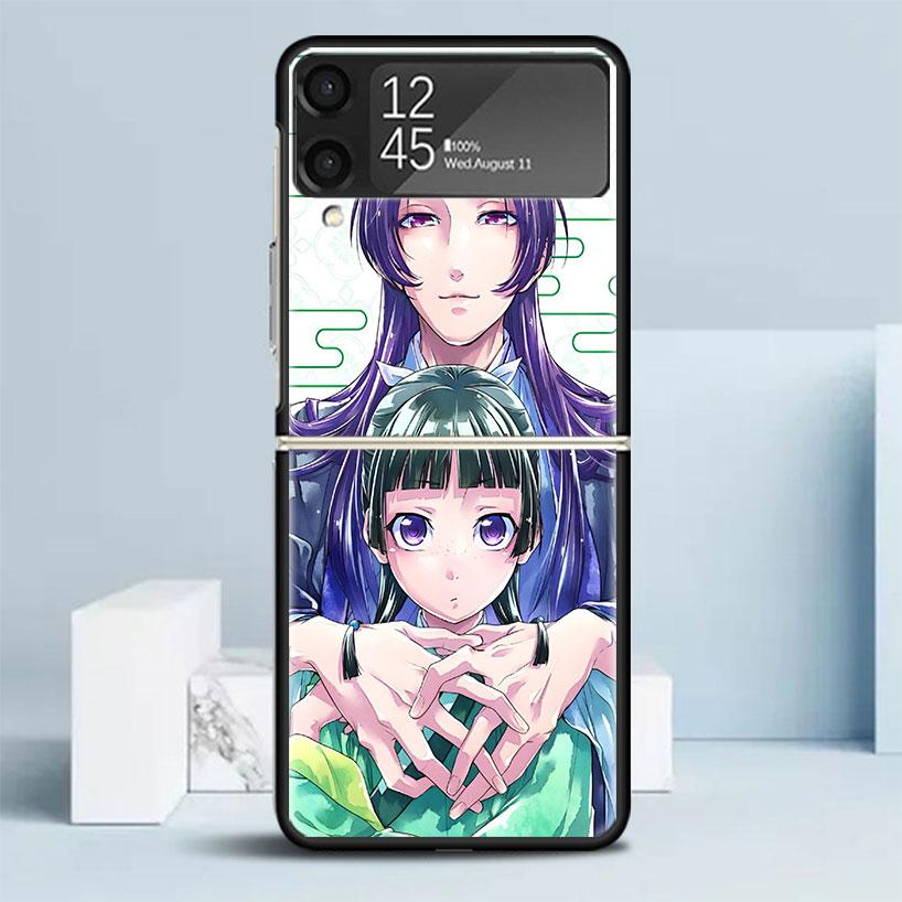 A-Apothecary D-Diaries Anime Black Cover for Samsung Galaxy Z Flip 7 6 5 4 3 5G Phone Case Flip7 Flip6 Flip5 Flip4 Flip3 Pattern