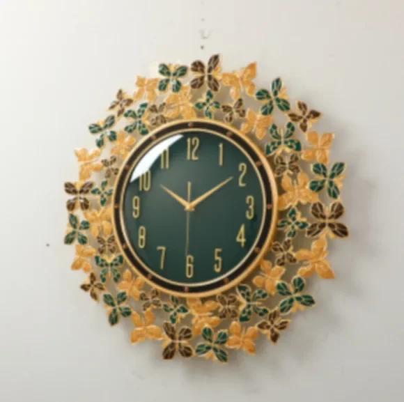 Enamel Butterfly Wall Clock Home Decoration Fashion European Light Luxury Creative Art Wall Decoration Living Room Decoration