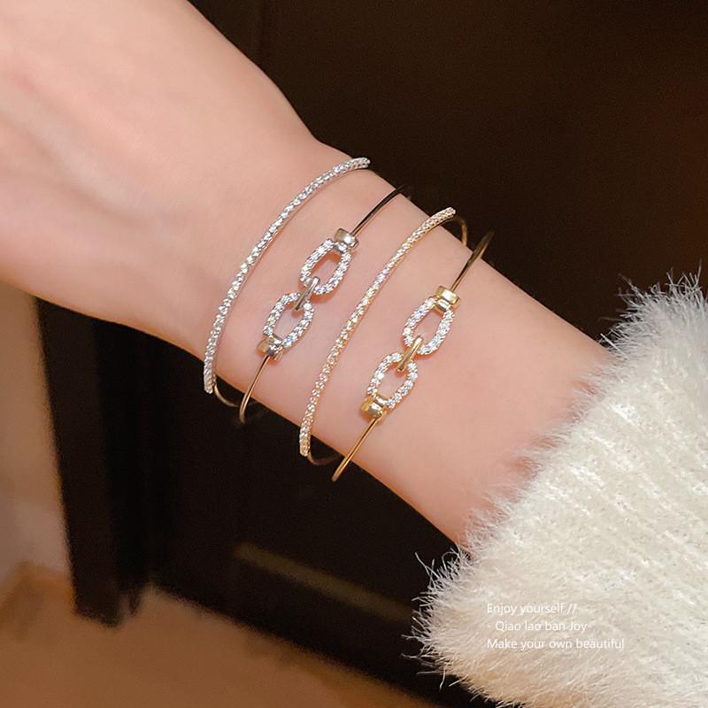 Kupfer Zirkon Doppellagiges Nasenring-Armband Mit Elegantem Design Für Modische Frauen